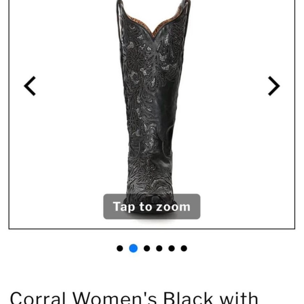 Corral Women's Black Embroidered Heeled Boots - Picture 2 of 9
